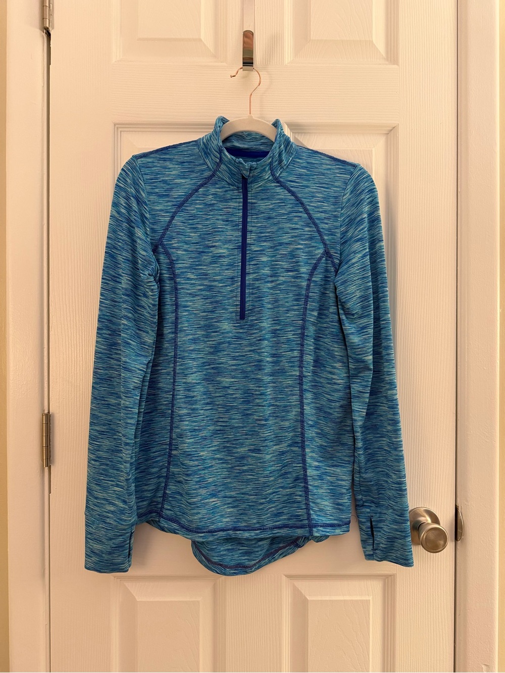 Xersion Blue Space Dye Quarter Zip Athletic Pullover Small